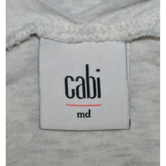 Cabi Ladies M Light Gray Silver Long Sleeve Knit Top V-Neck Stretch Ribbed - Picture 5 of 7